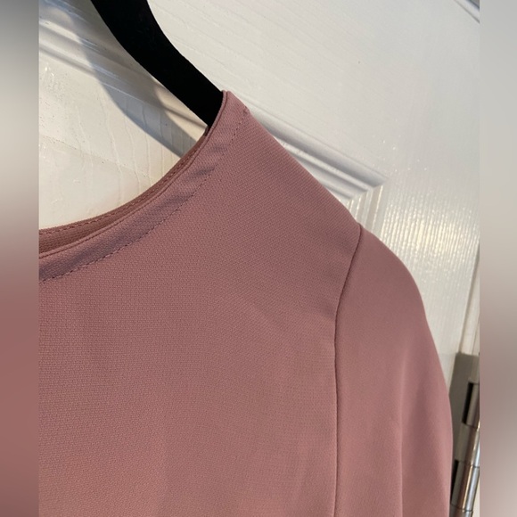 Zenana Premium Size S Dusty Pink Batwing Sleeve Pullover Blouse Pearl Buttons - Picture 7 of 13